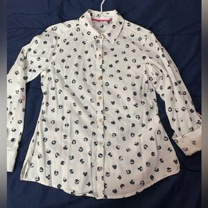 Foxcroft button down shirt roll tab long sleeves wrinkle free shaped size4P
